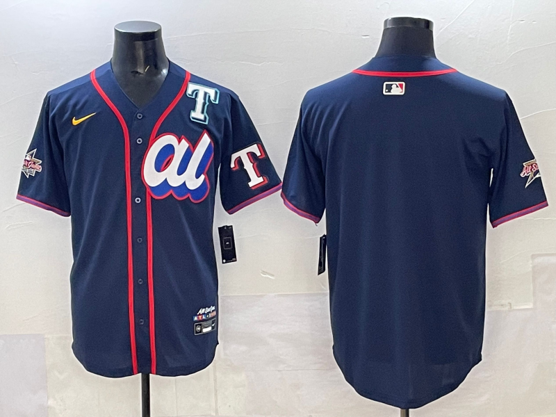Men 2025 Texas Rangers blank blue Nike MLB All Star jersey style 2->youth mlb jersey->Youth Jersey